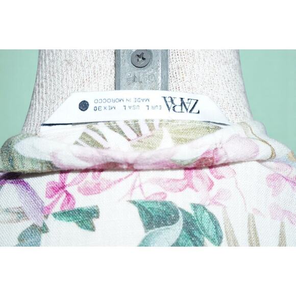 ZARA Women's Floral Patchwork Mini Dress Long Sleeve Medium - Picture 6 of 6